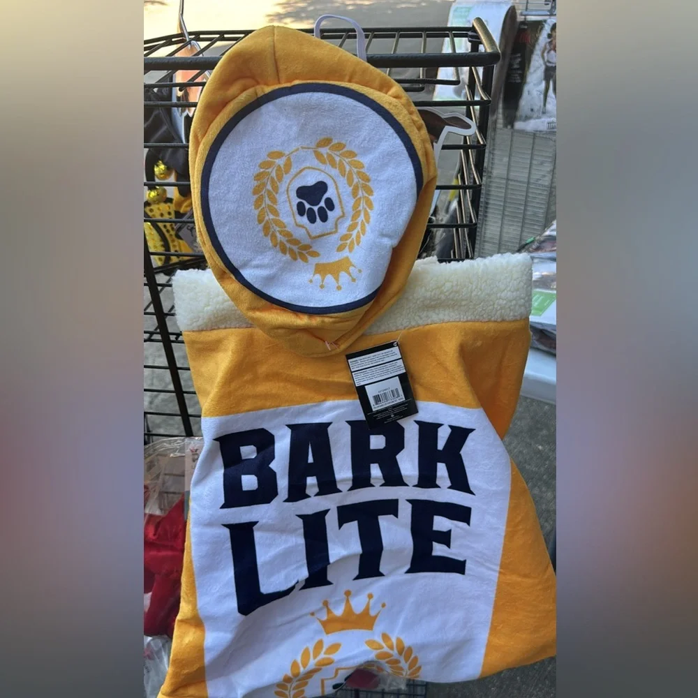 Bark Lite Dog Hoodie in Yellow and White Halloween Costume for dogs 2X
